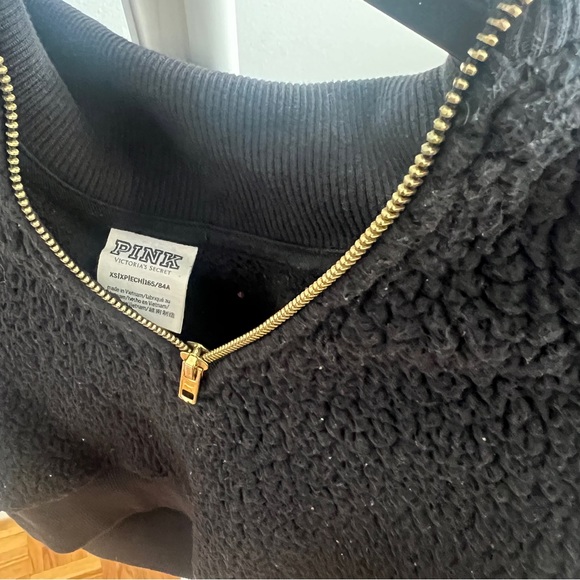 pink - black sherpa half zip up - Picture 2 of 3